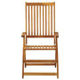 Voir la diapositive 2 : VIDAXL Chaises inclinables de jardin lot de 3 Bois solide d'acacia