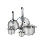 ELO Ensemble de 2 Poêles de cuisson 24 et 28 cm et 3 faitouts 12, 14 et 24 cm Elo Profi Brillant