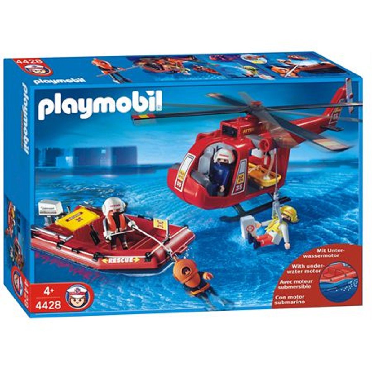 PLAYMOBIL 4428 - City Action - Sauveteur hélico bateau pneumatique