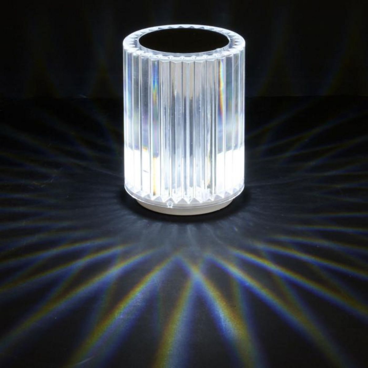Paris Prix Lampe à Poser Tactile  Rechargeable  12cm Transparent