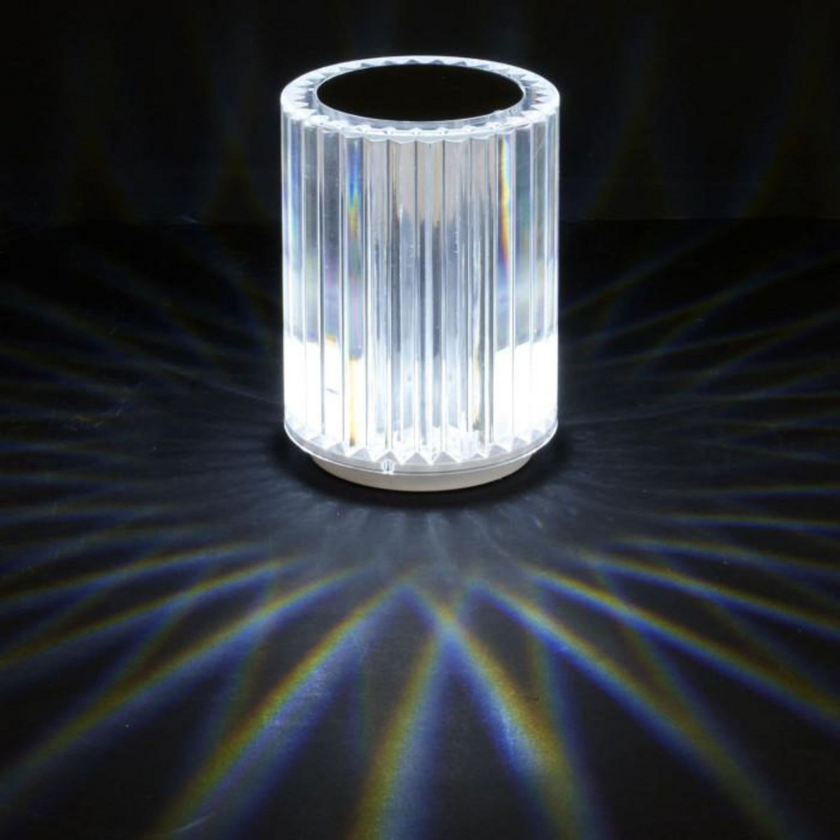 Paris Prix Lampe à Poser Tactile  Rechargeable  12cm Transparent