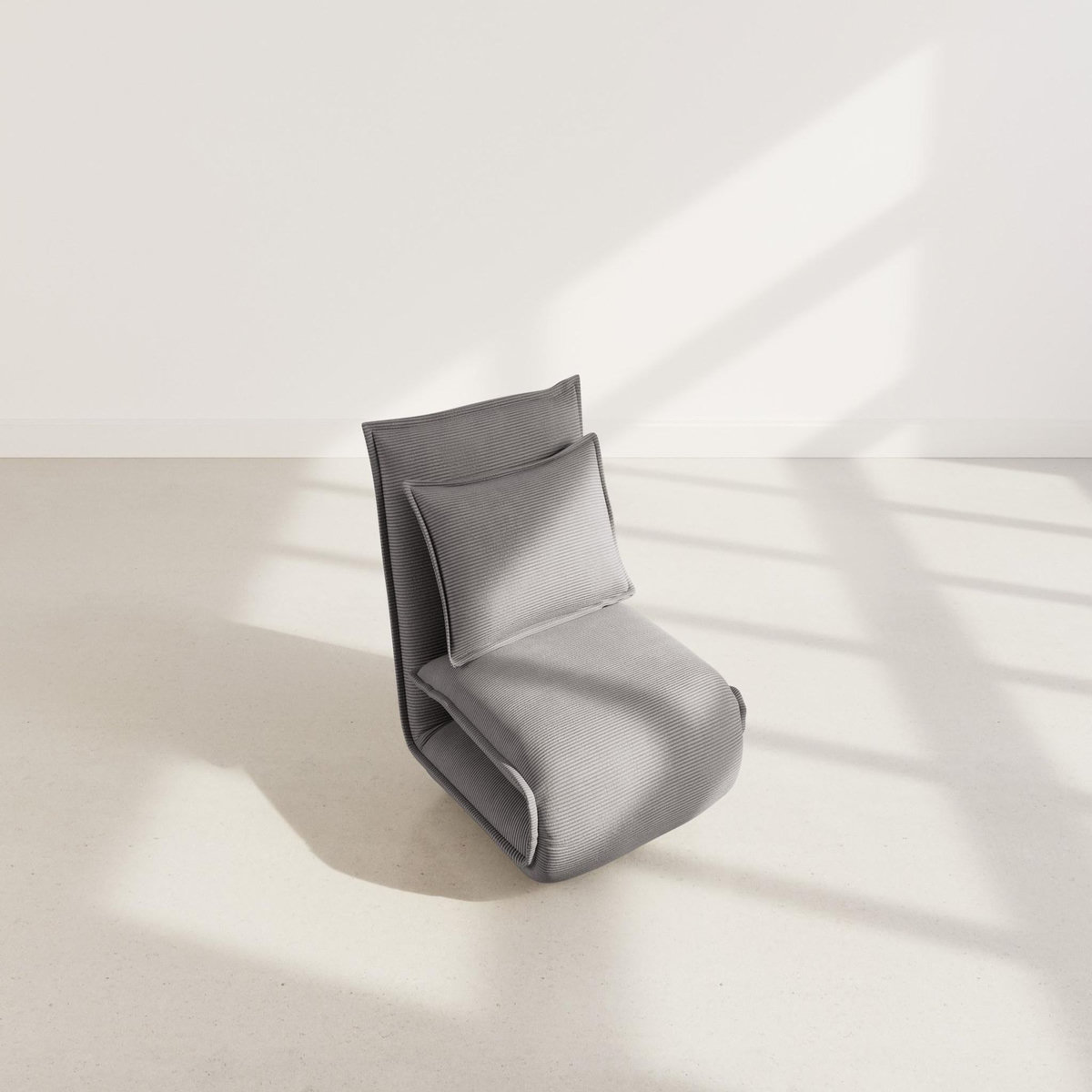 BEST MOBILIER Candice - banquette 1 place convertible clic-clac en velours côtelé