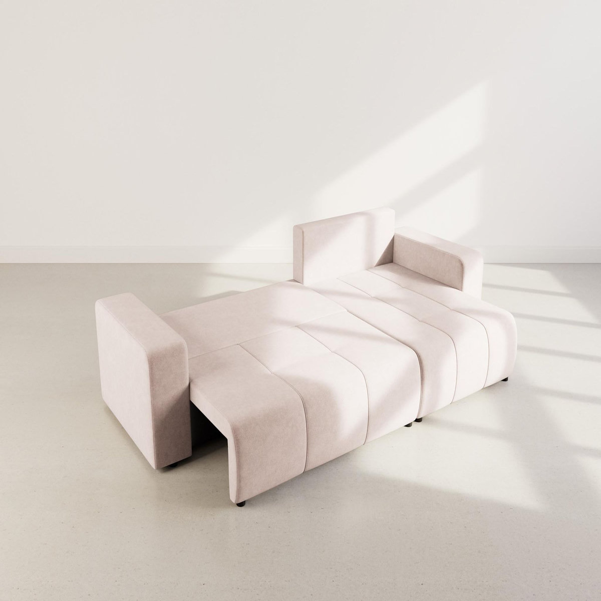 BEST MOBILIER Nicole - canapé d'angle réversible 5 places convertible avec coffre en tissu