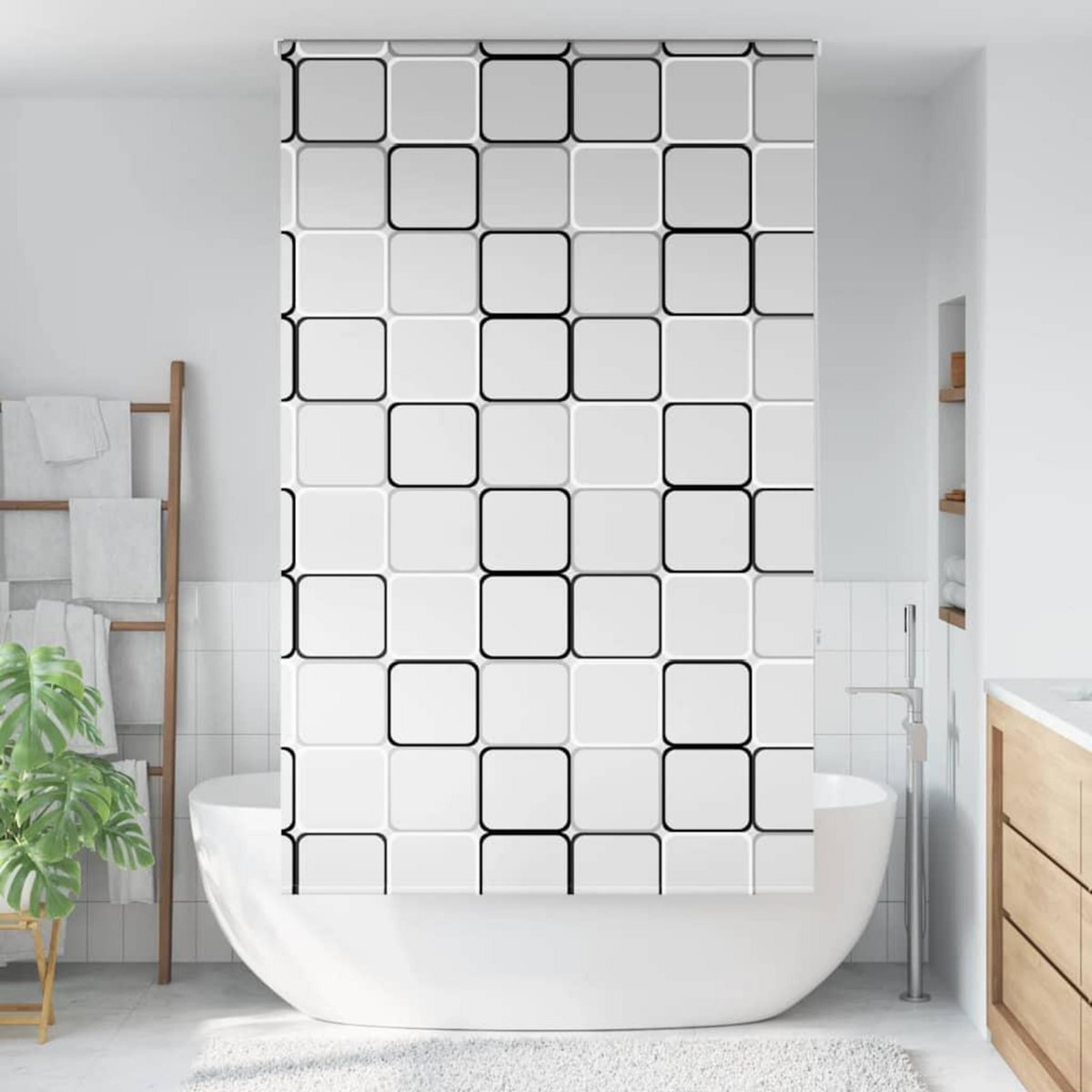 VIDAXL Store enrouleur de douche 140x240 cm largeur du tissu 136 cm