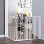 Voir la diapositive 4 : PAWHUT Barrière de sécurité pliable pour chien - 3 panneaux, porte verrouillable - dim. 206L x 90H cm - acier PP blanc