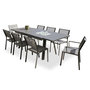 Voir la diapositive 2 : Paris Prix Ensemble Table de Jardin 6 Chaises & 2 Fauteuils  Stockholm  150-225cm Gris Anthracite