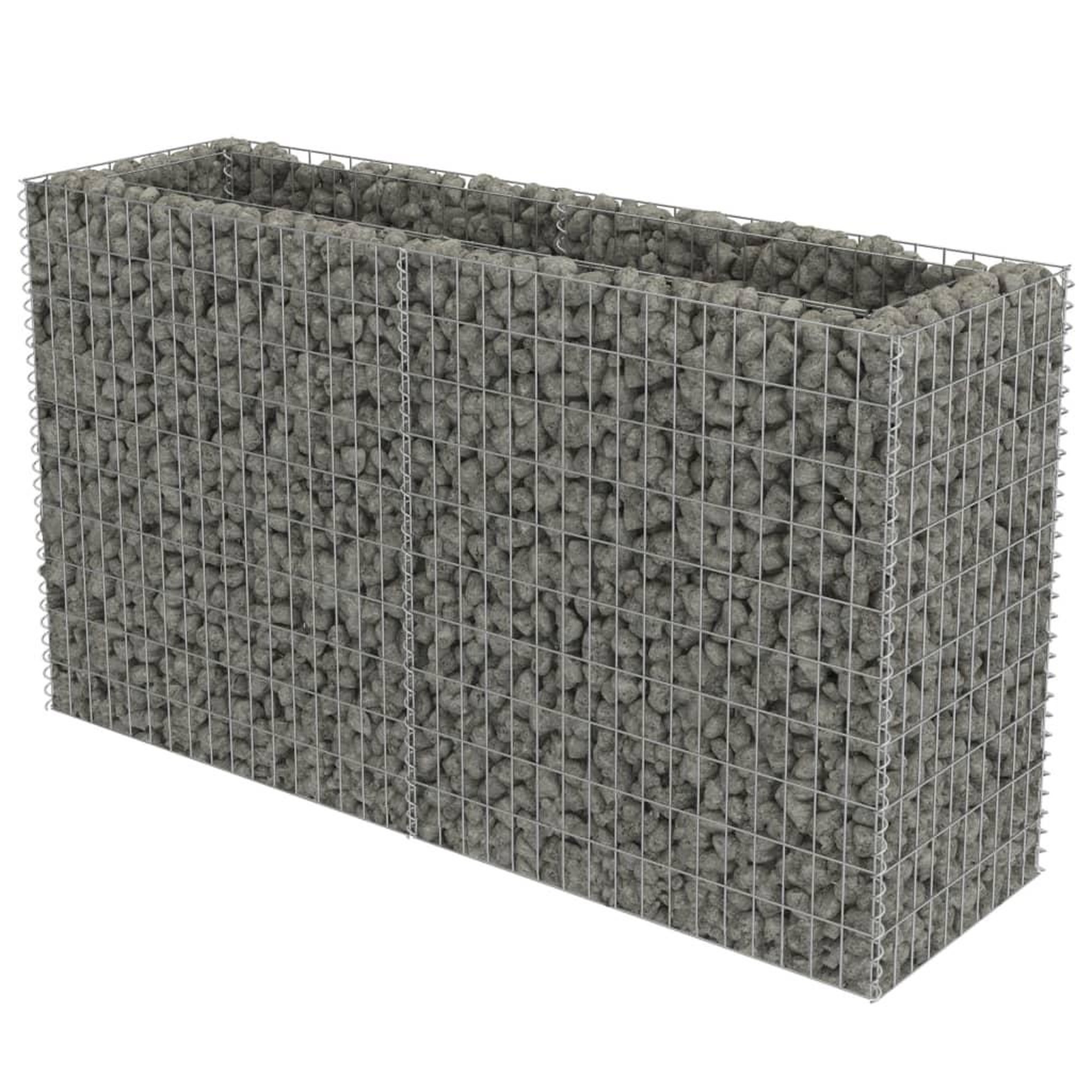 Voir la diapositive 2 : VIDAXL Lit sureleve a gabion Acier galvanise 180x50x100 cm