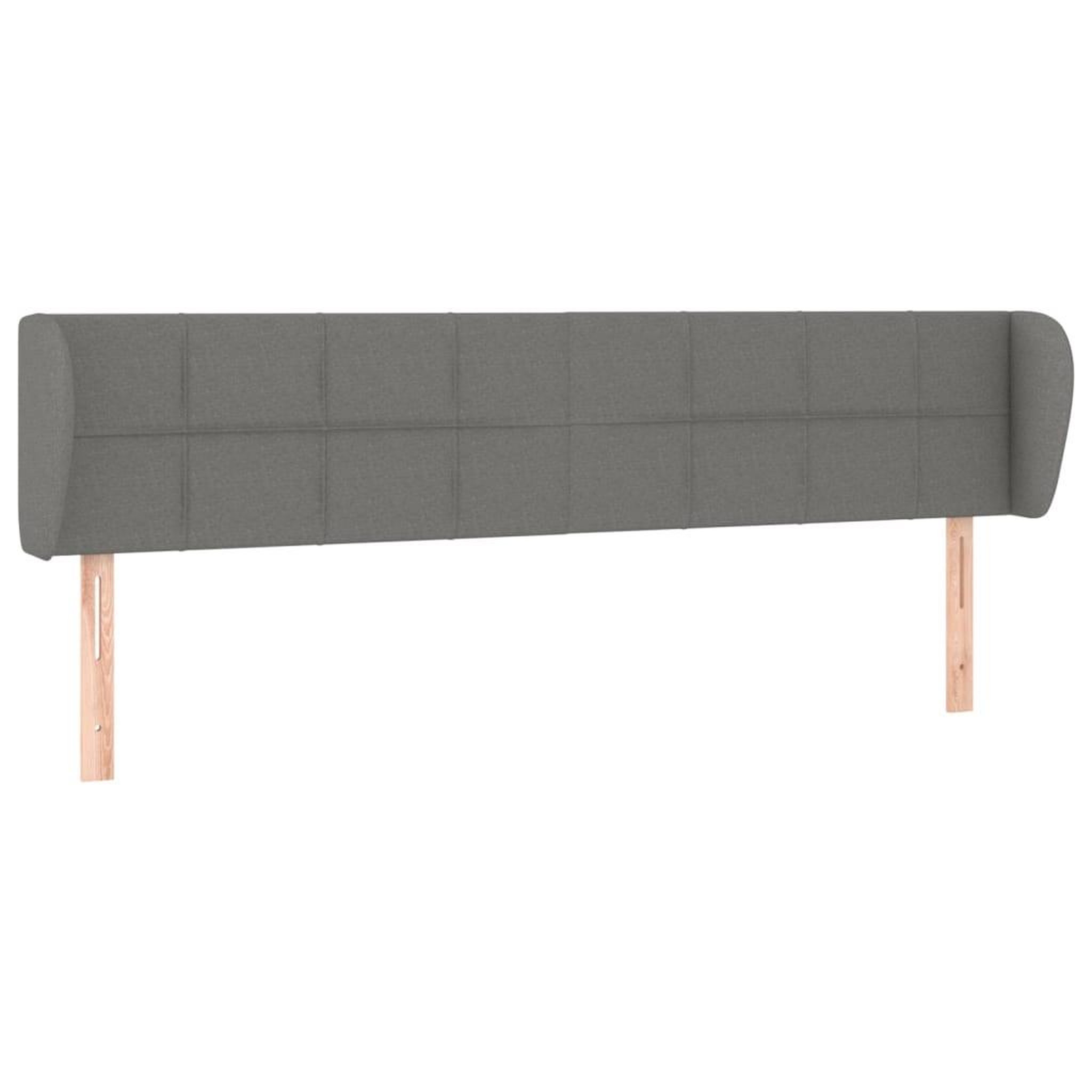 Voir la diapositive 2 : VIDAXL Tete de lit avec oreilles Gris fonce 203x23x78/88 cm Tissu