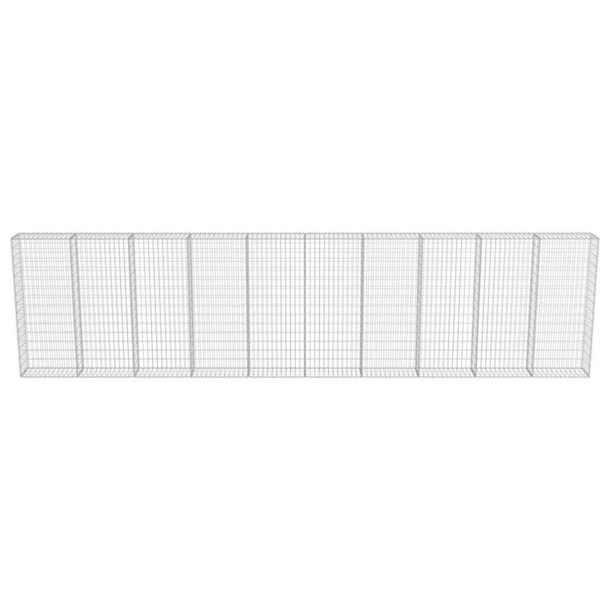 VIDAXL Mur a gabion avec couvercles Acier galvanise 600x30x150 cm