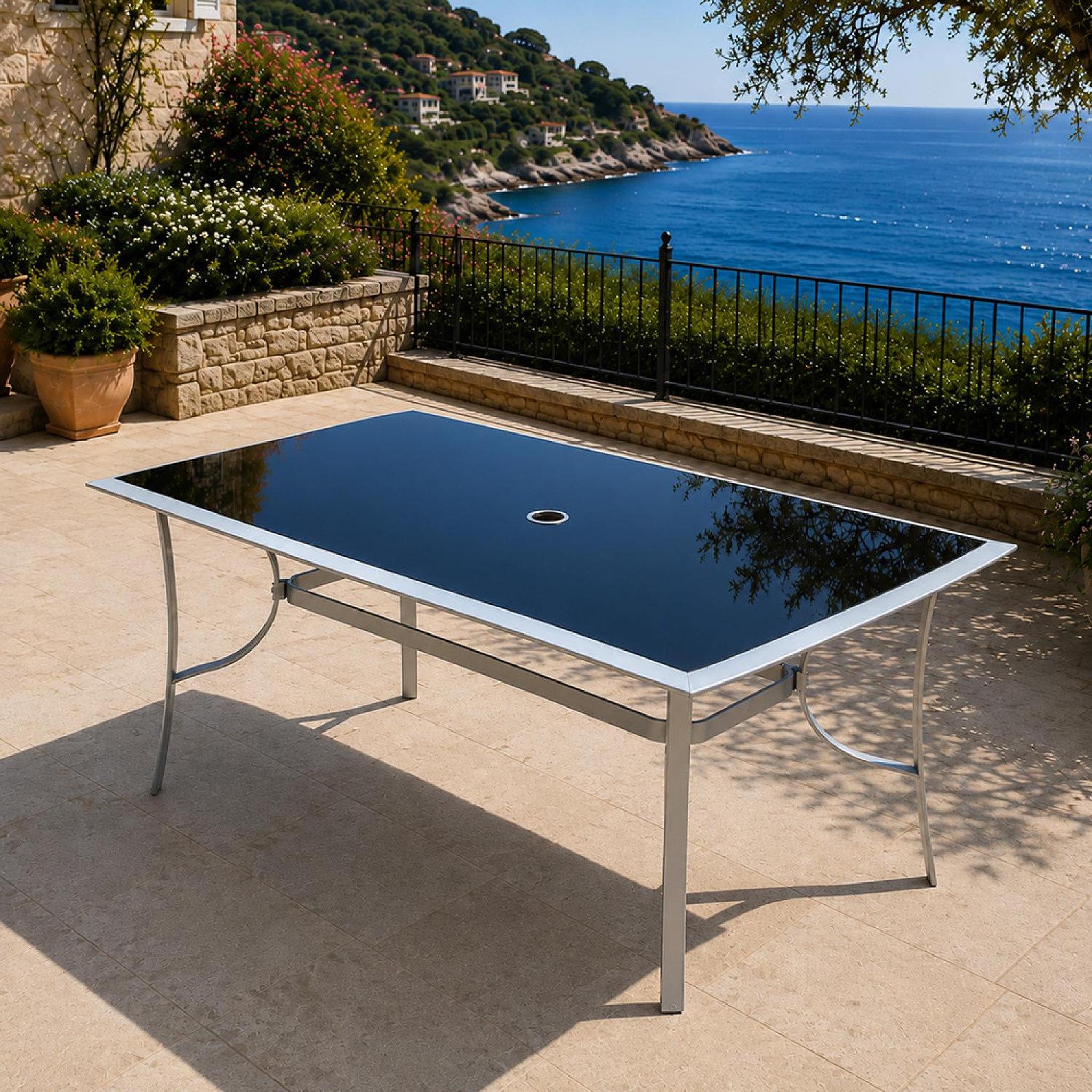 Voir la diapositive 4 : CONCEPT USINE Table de jardin 150cm en aluminium gris alassio
