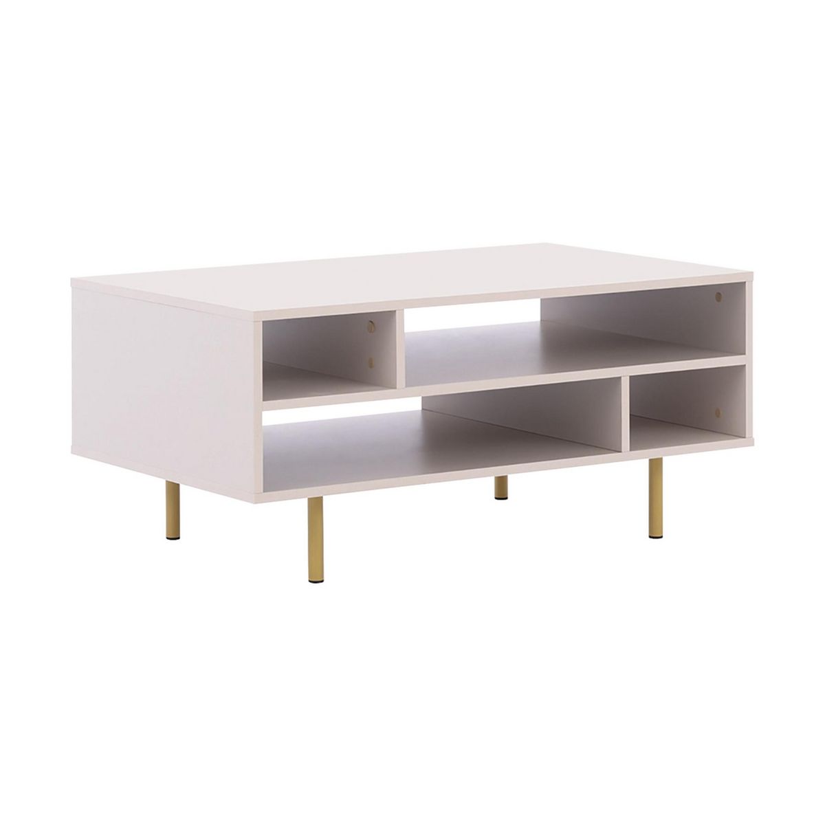 BEST MOBILIER Monica - table basse - beige - 5 niches - 100 cm
