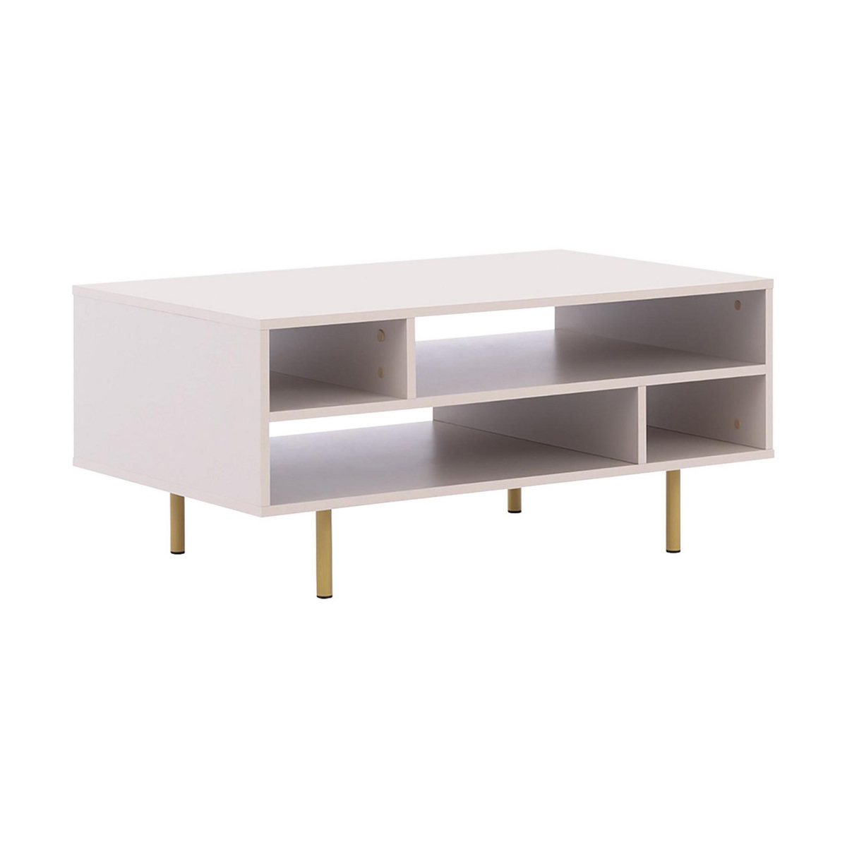 BEST MOBILIER Monica - table basse - beige - 5 niches - 100 cm