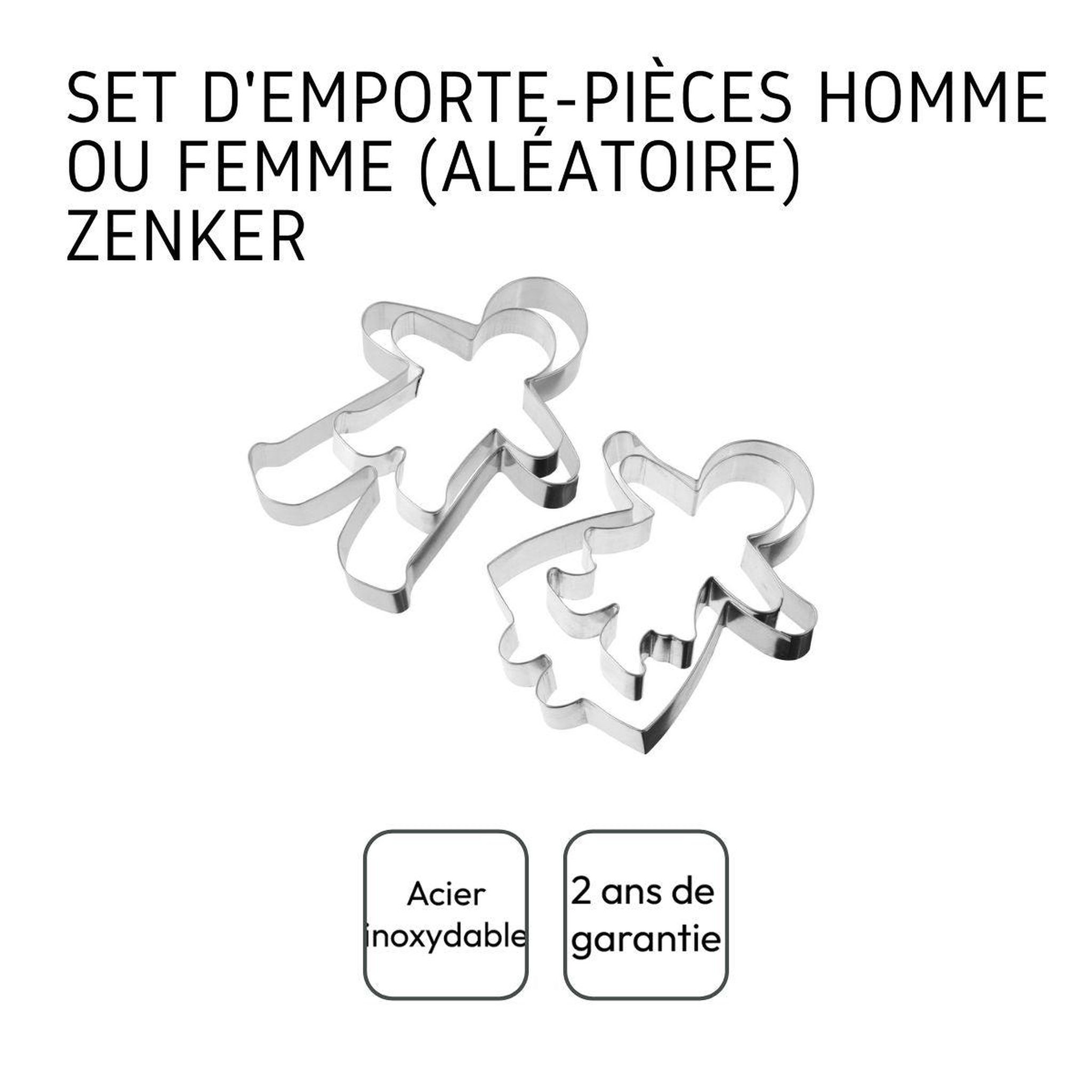 Voir la diapositive 4 : ZENKER Lot de 2 emporte-pièces bonhomme en pain d'épices forme aléatoire zenker emporte-pièces