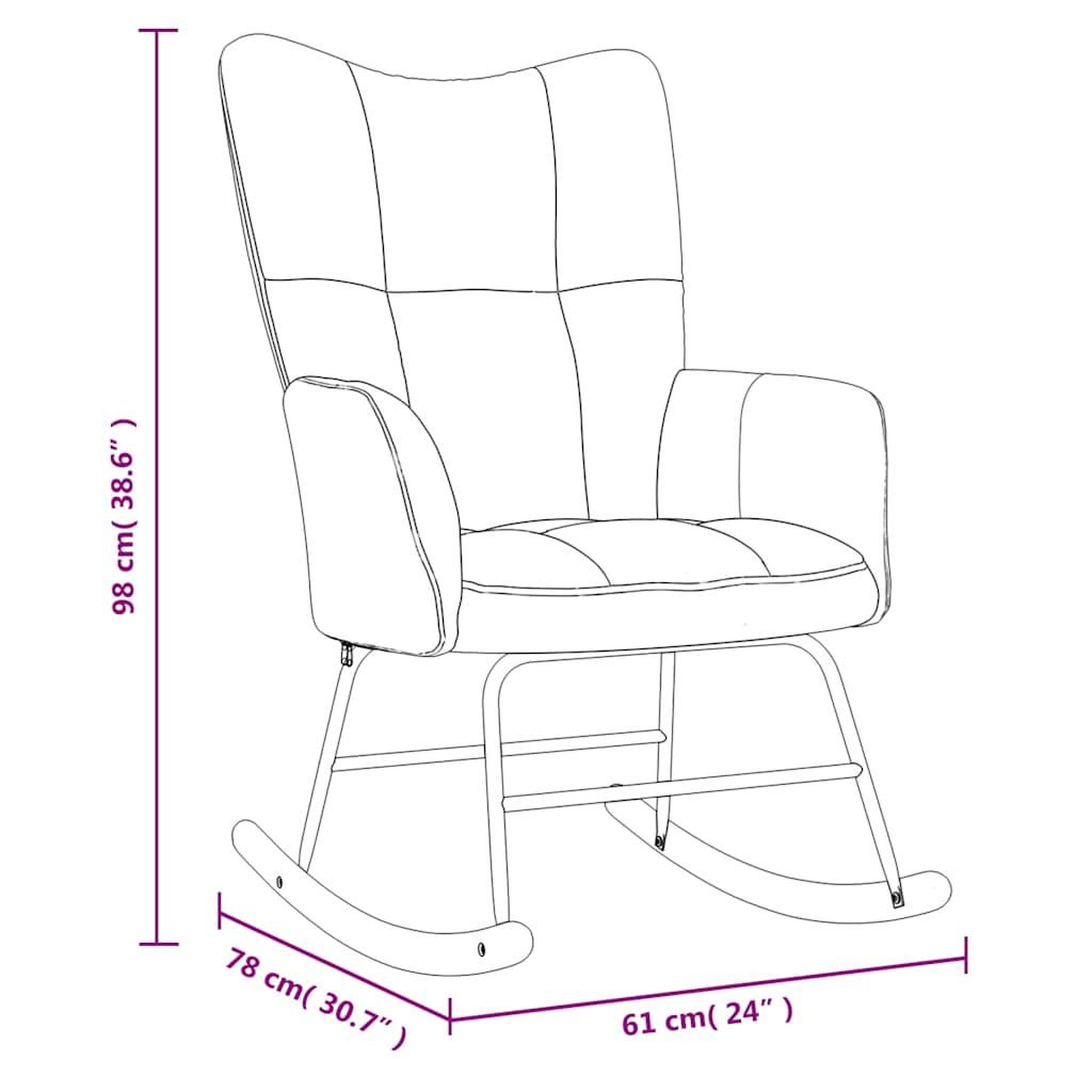 Voir la diapositive 6 : VIDAXL Chaise a bascule avec repose-pied Jaune moutarde Velours