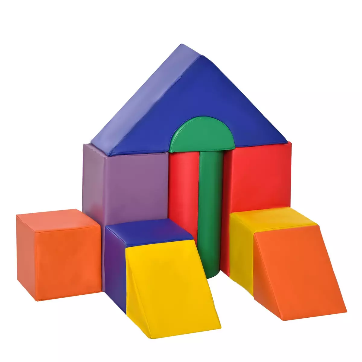 HOMCOM 11 blocs de construction en mousse XXL - modules de motricité - jouets éducatifs - certifiés normes EN71-1-2-3 - mousse EPE revêtement PU multicolore