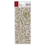 Artemio Stickers alphabet & chiffres dorés à paillettes