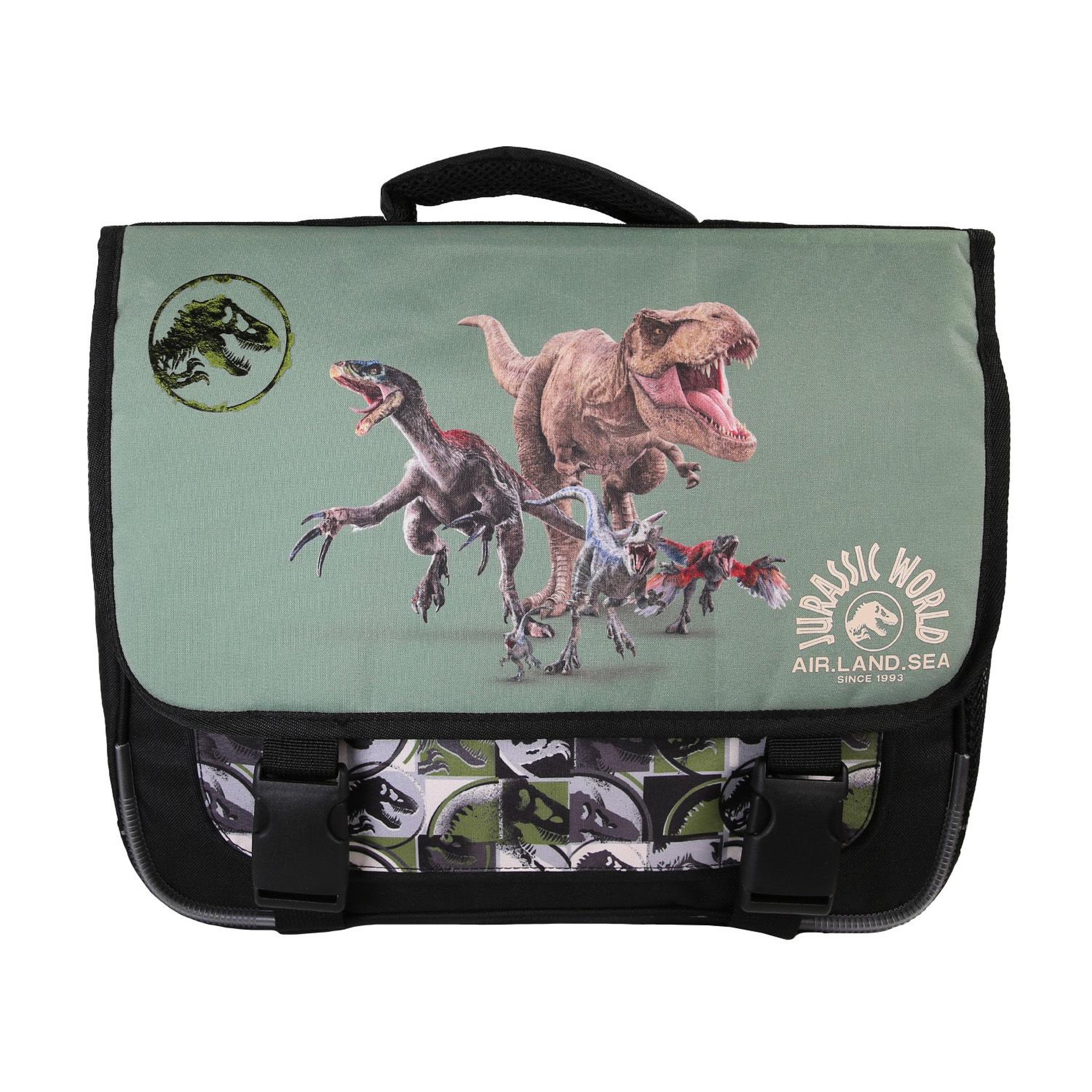 Bagtrotter Jurassic World - Cartable scolaire réversible 38 cm - Vert - Garçon - 2 compartiments
