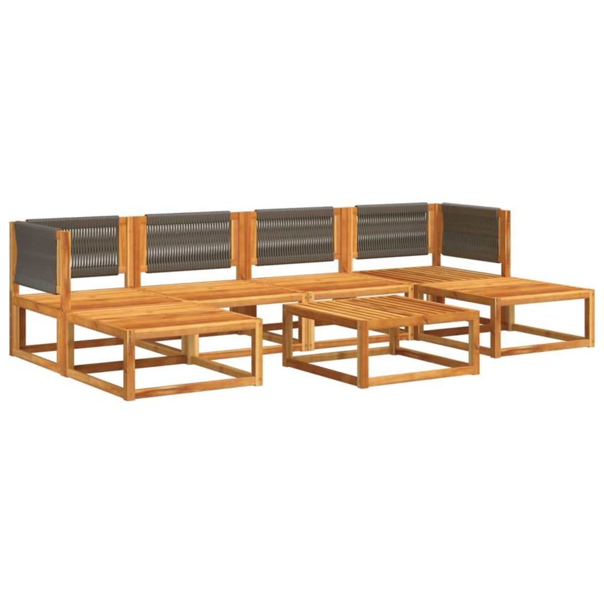 VIDAXL Salon de jardin avec coussins 7 pcs bois massif d'acacia