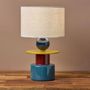 Voir la diapositive 2 : OSTARIA Lampe en céramique multicolore avec abat-jour beige