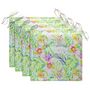 Voir la diapositive 5 : VIDAXL Chaises de jardin lot de 4 avec coussins motif feuilles Teck