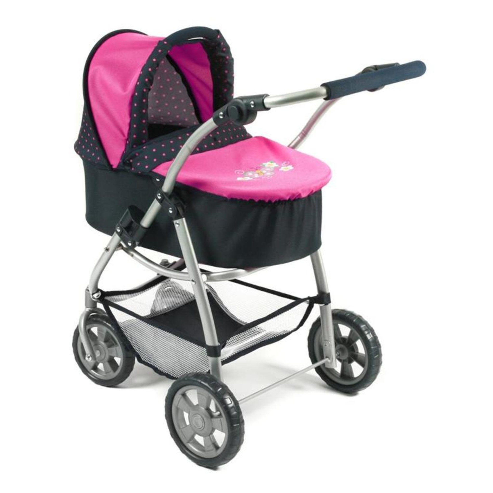 Voir la diapositive 2 : BAYER CHIC 2000 La poussette pour poupées, combinée 3 en 1 EMOTION ALL IN - Marine et rose à pois