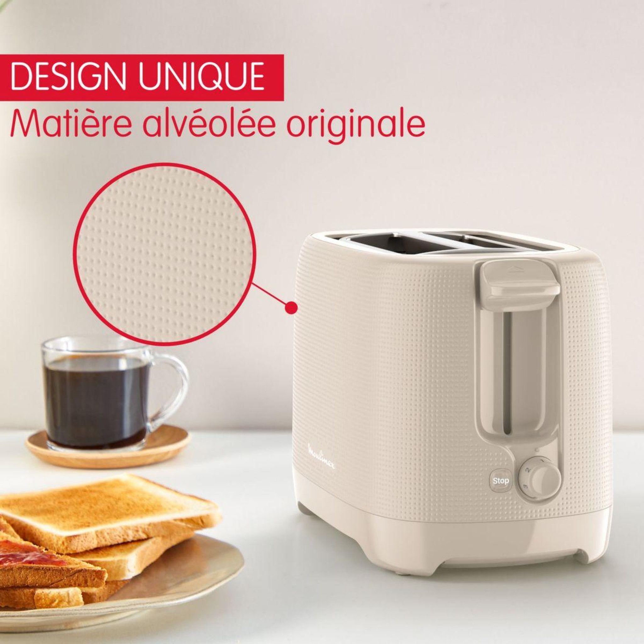 Voir la diapositive 3 : MOULINEX Grille-pain lt2m0b10 morning 2 fentes gris