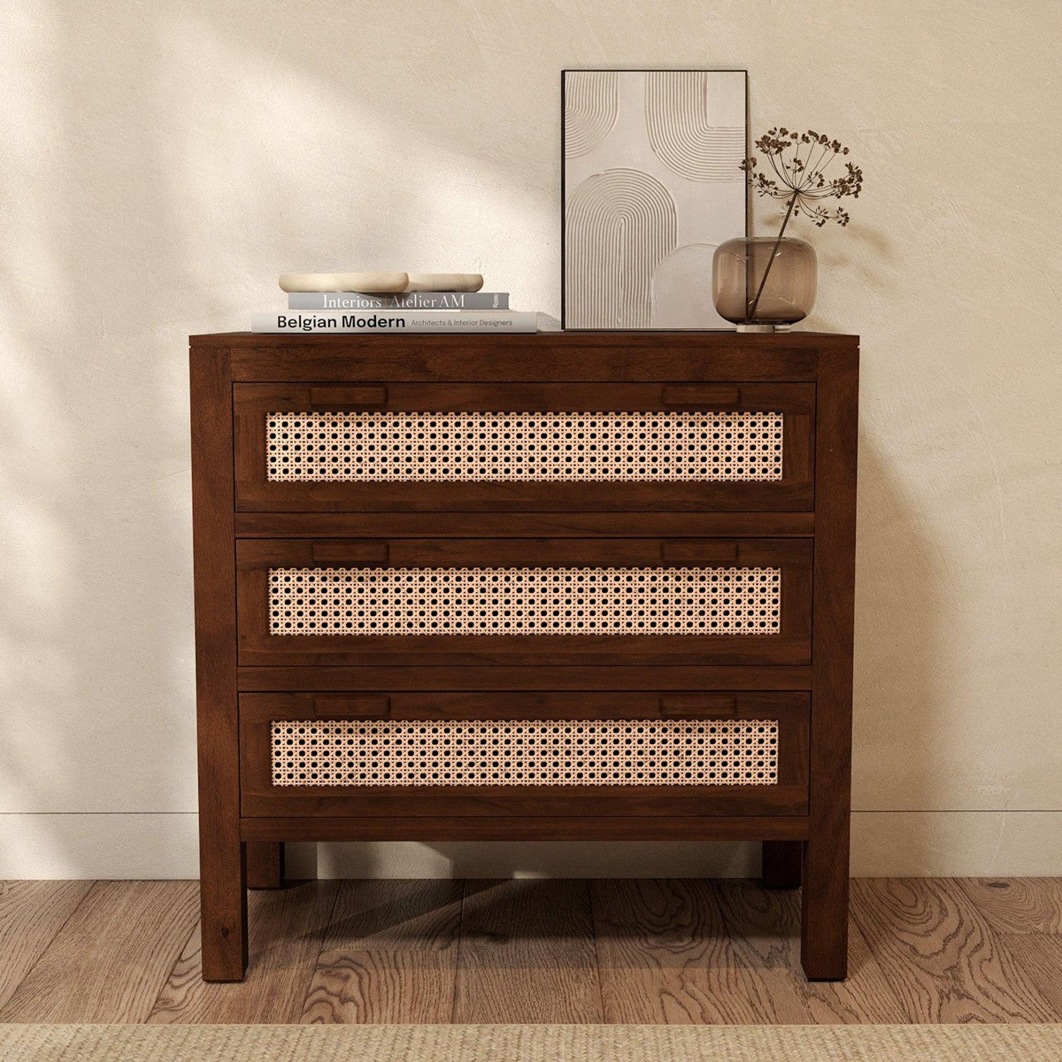 Rendez vous déco Commode en bois de manguier et cannage-Tiki