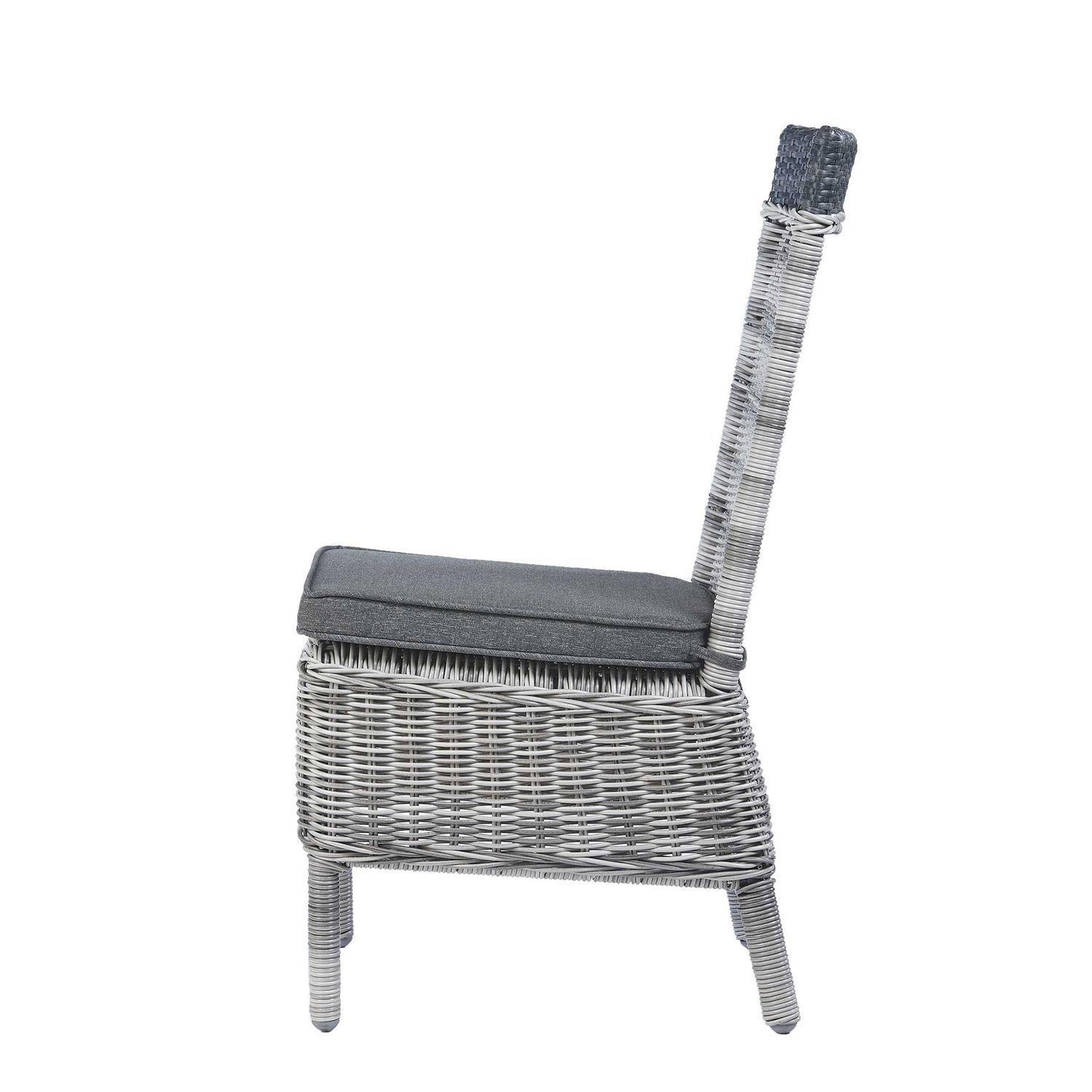 Voir la diapositive 4 : TOILINUX Ensemble table et 6 chaises de jardin en résine tressée 6 places faro - gris