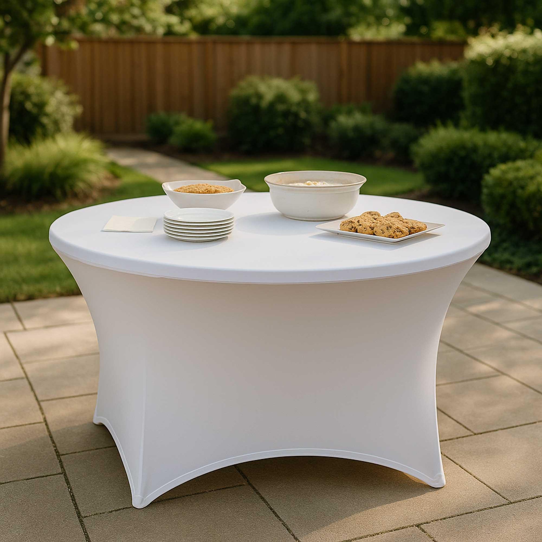 Voir la diapositive 3 : WERKAPRO Housse nappe werka pro pour table ø150cm blanc blanc