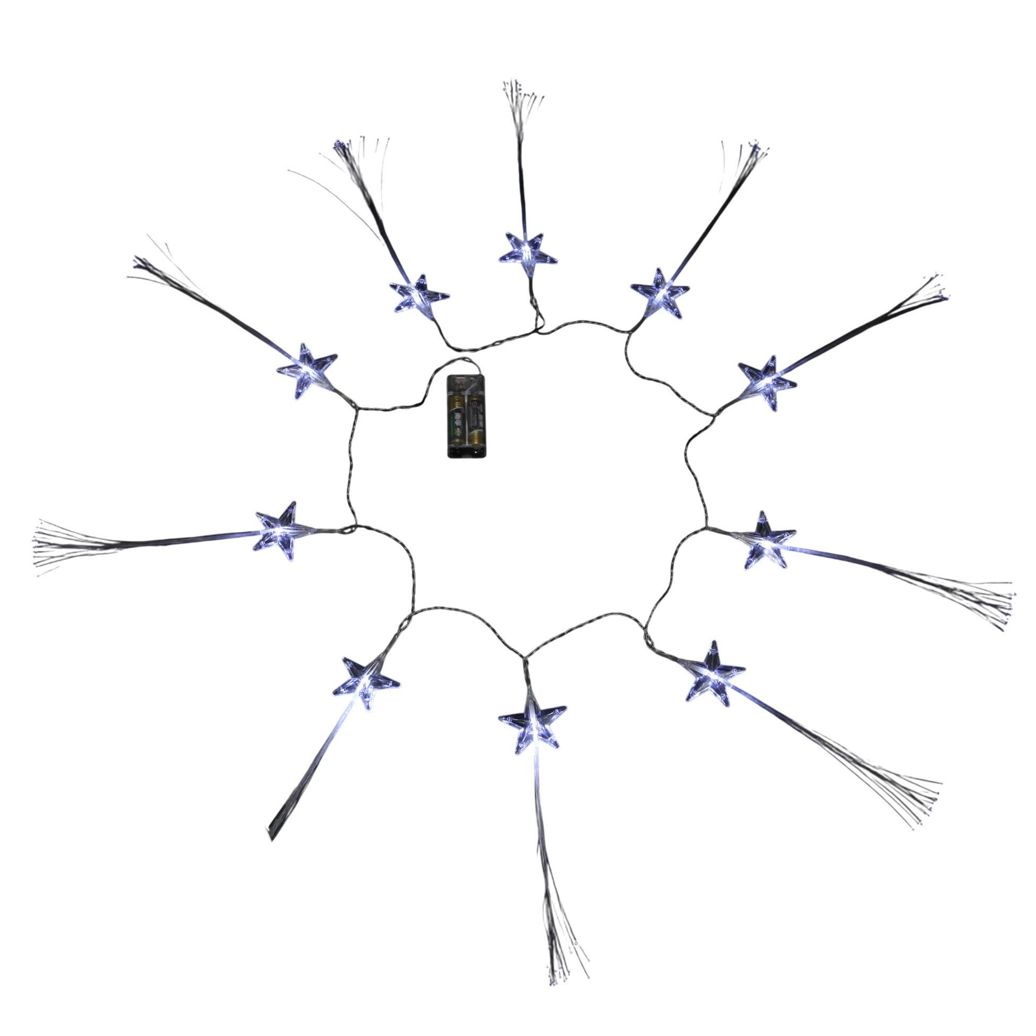 Eden Guirlande lumineuse led étoiles fibre optique 10 led blanc