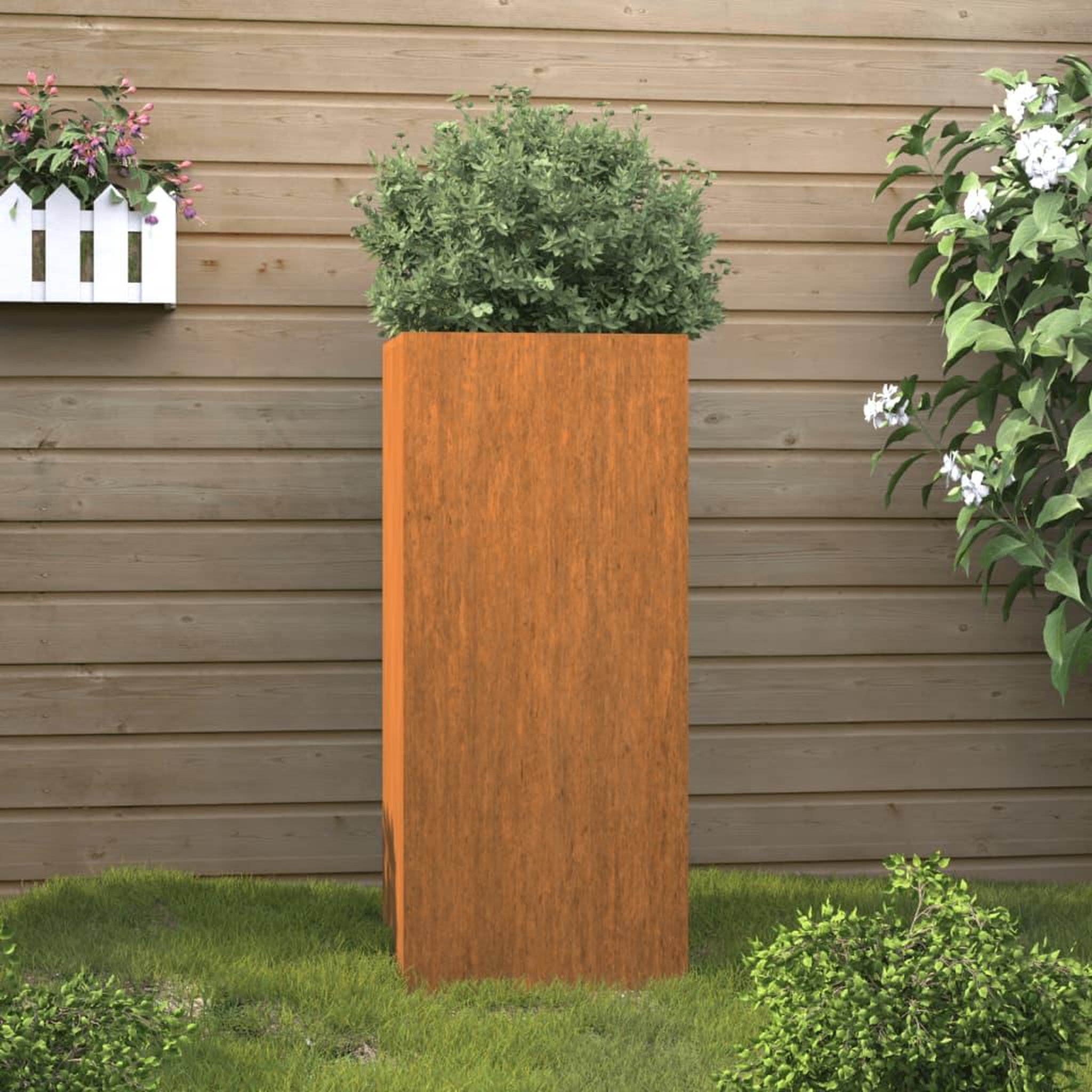 Voir la diapositive 1 : VIDAXL Jardiniere 32x29x75 cm acier corten