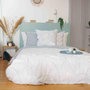 Voir la diapositive 5 : Home collection Parure housse de couette Coton-lin lavé 115g/m² + coton lavé 57 fils/cm² Pampelune