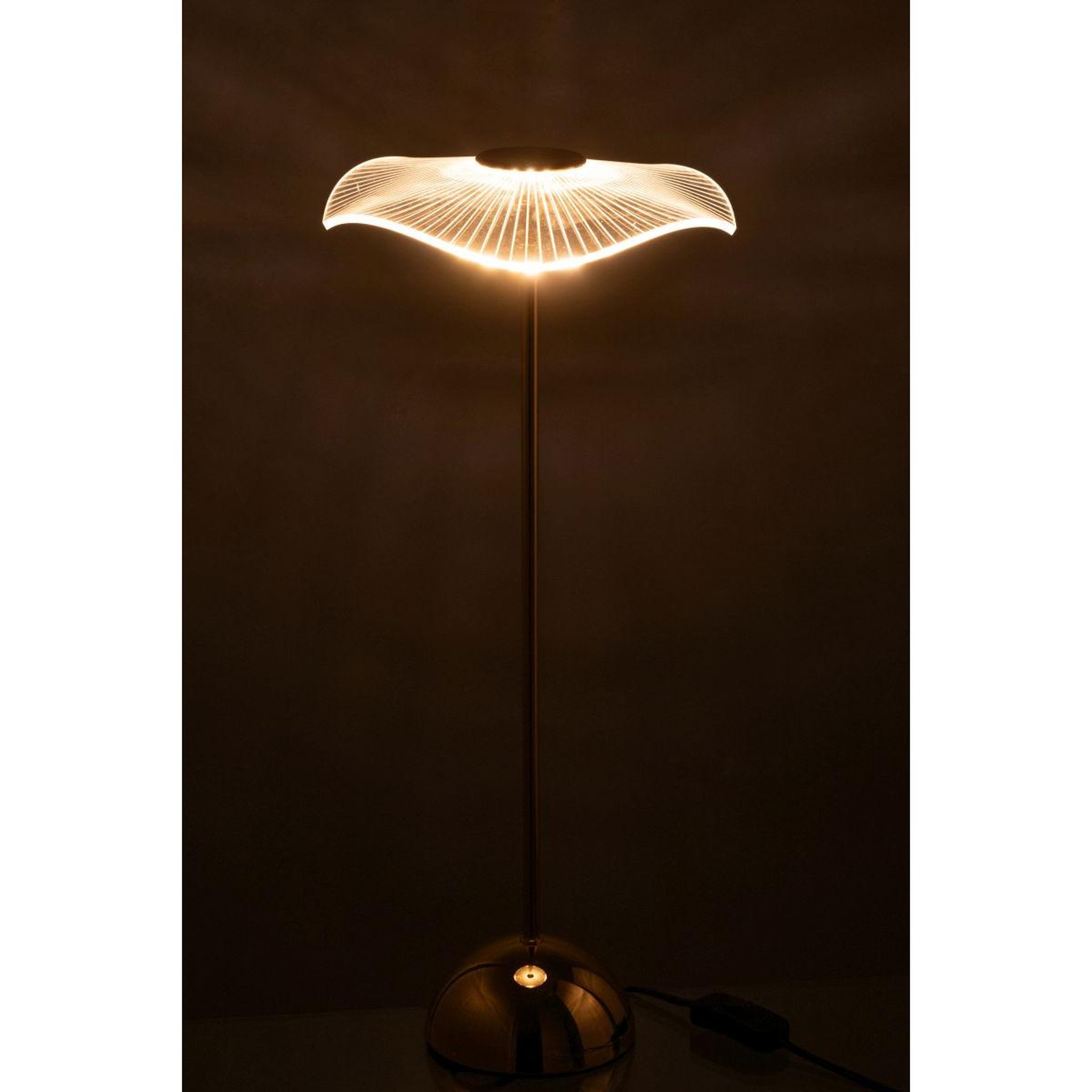 Voir la diapositive 4 : J-LINE Lampe à poser fleur à led en métal  lela  50cm or