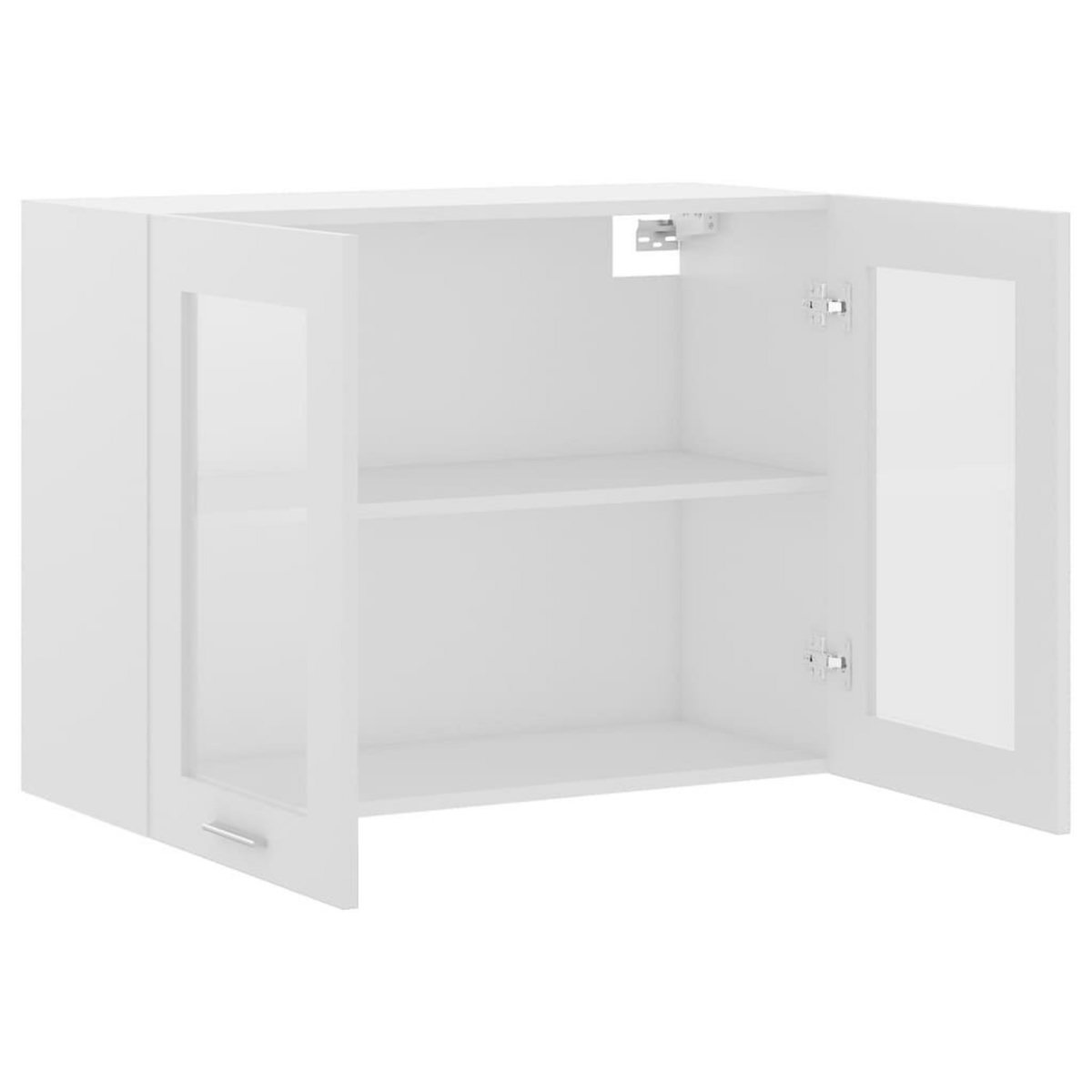 VIDAXL Armoire en verre suspendue Blanc 80x31x60 cm Bois d'ingenierie