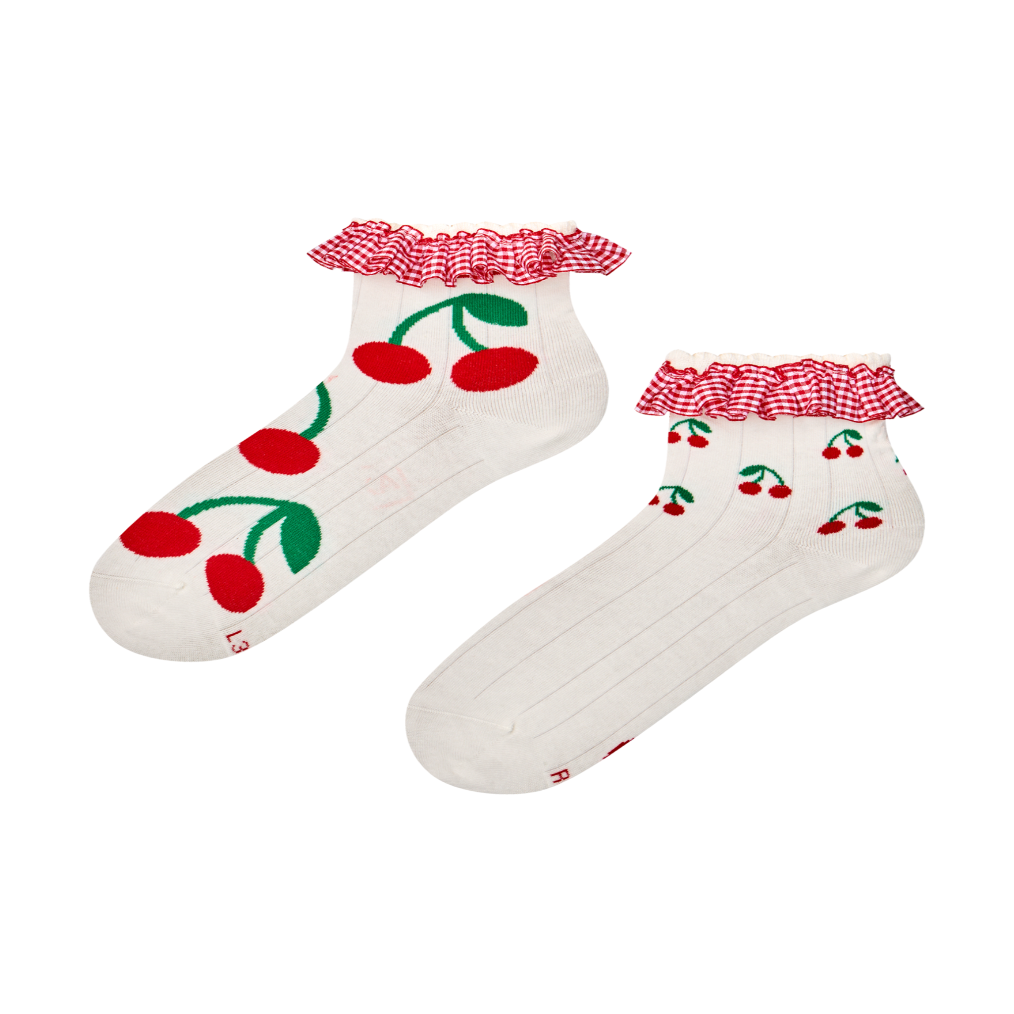 DEDOLES Chaussettes courtes cutecore cerises. Coloris disponibles : Blanc