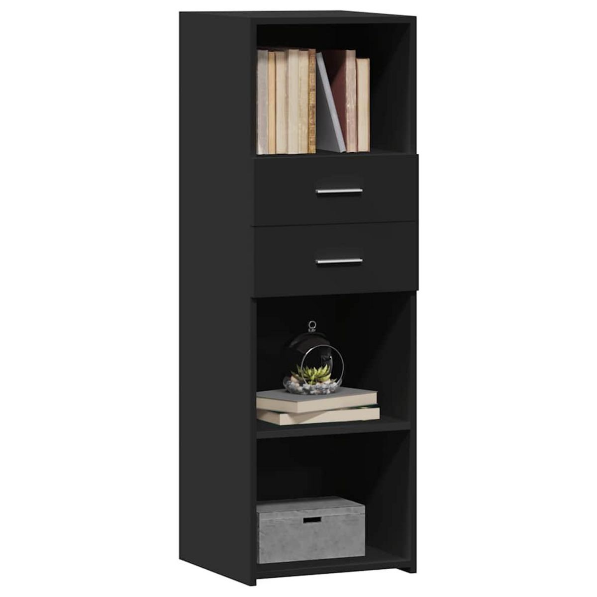 VIDAXL Buffet haut noir 40x42,5x124 cm bois d'ingenierie
