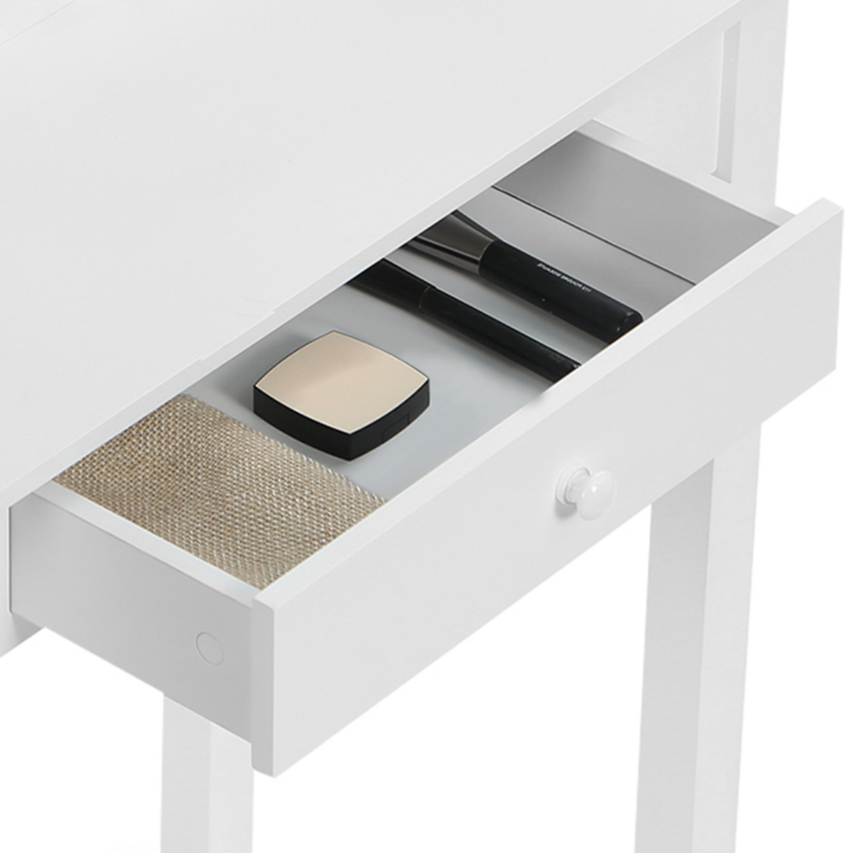 ID MARKET Coiffeuse BELLA avec miroir LED et tabouret