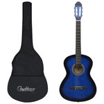 VIDAXL Guitare classique avec sac pour débutants Bleu 4 4 39