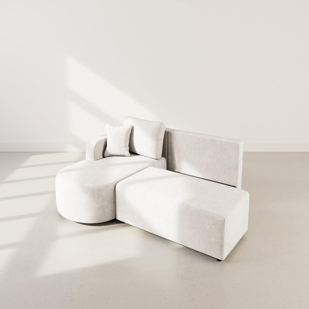 BEST MOBILIER Miro - canapé d'angle gauche 4 places convertible avec coffre en velours texturé