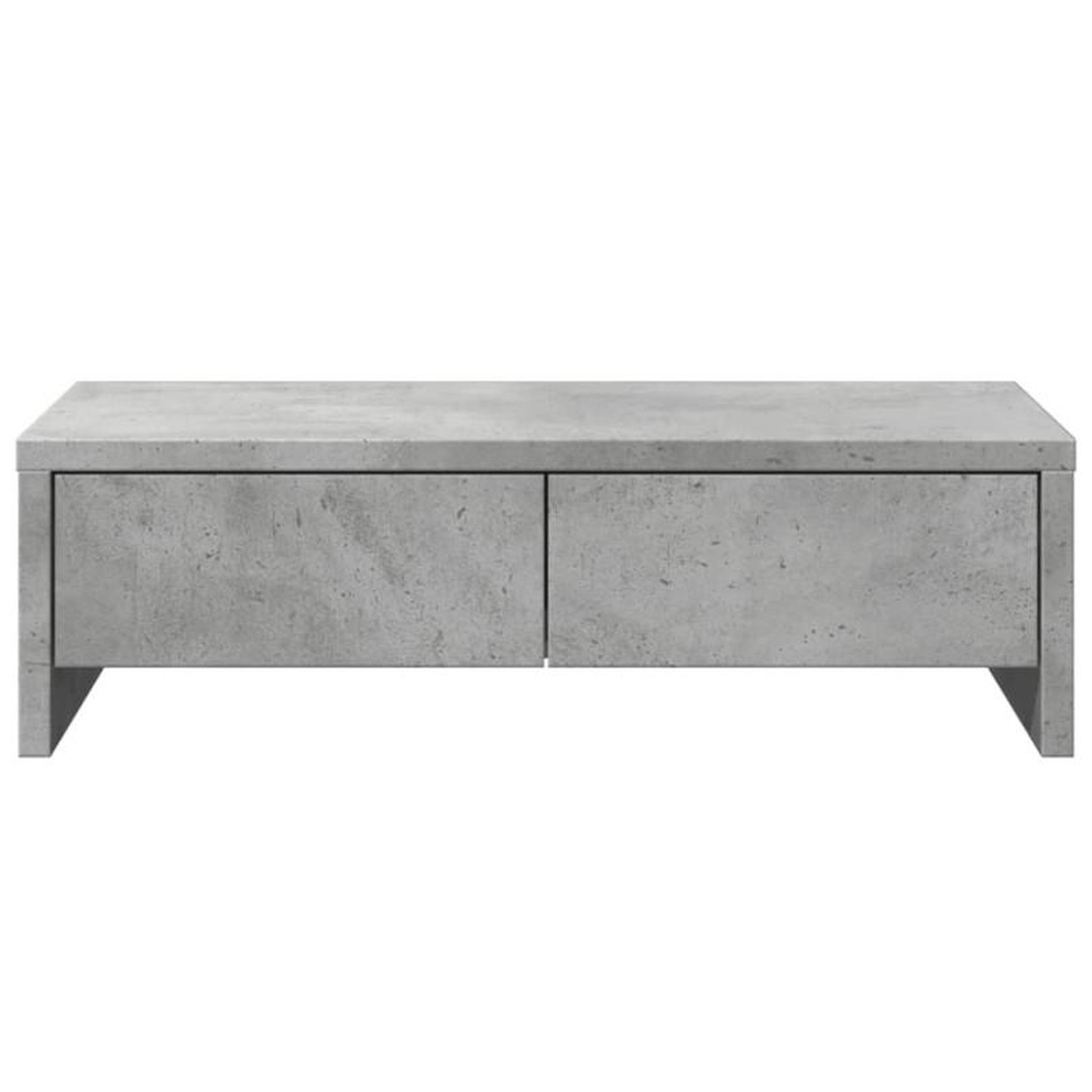 Voir la diapositive 4 : VIDAXL Support de moniteur avec tiroirs gris béton bois d ingénierie