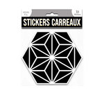 SUD TRADING 4 Stickers hexagonal  - 15 x 13 cm - noir et blanc