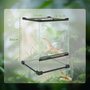 Voir la diapositive 3 : PAWHUT Terrarium vivarium en verre 12L couvercle maille métallique porte noir