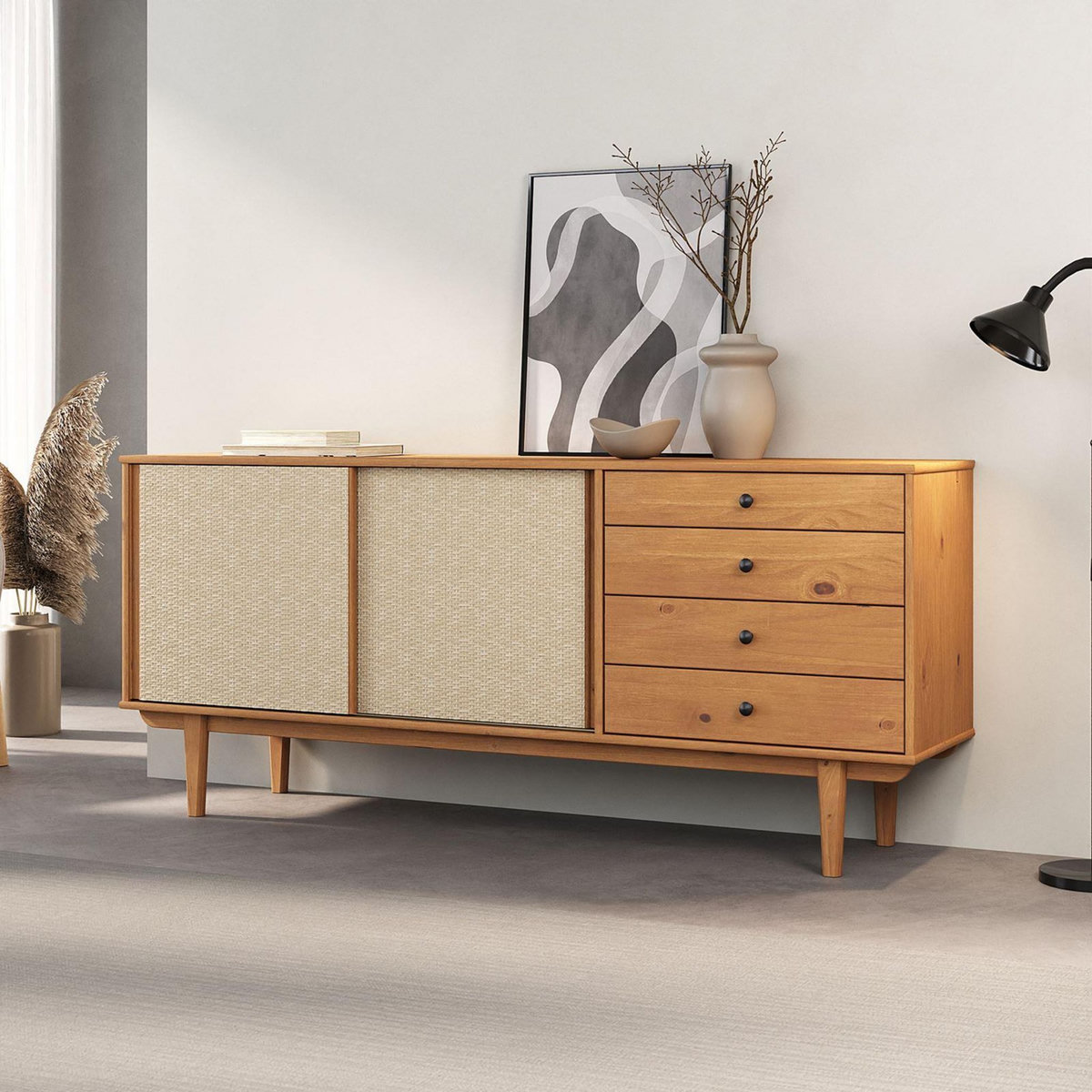 IDIMEX Buffet SIMONA L 175 cm en bois massif
