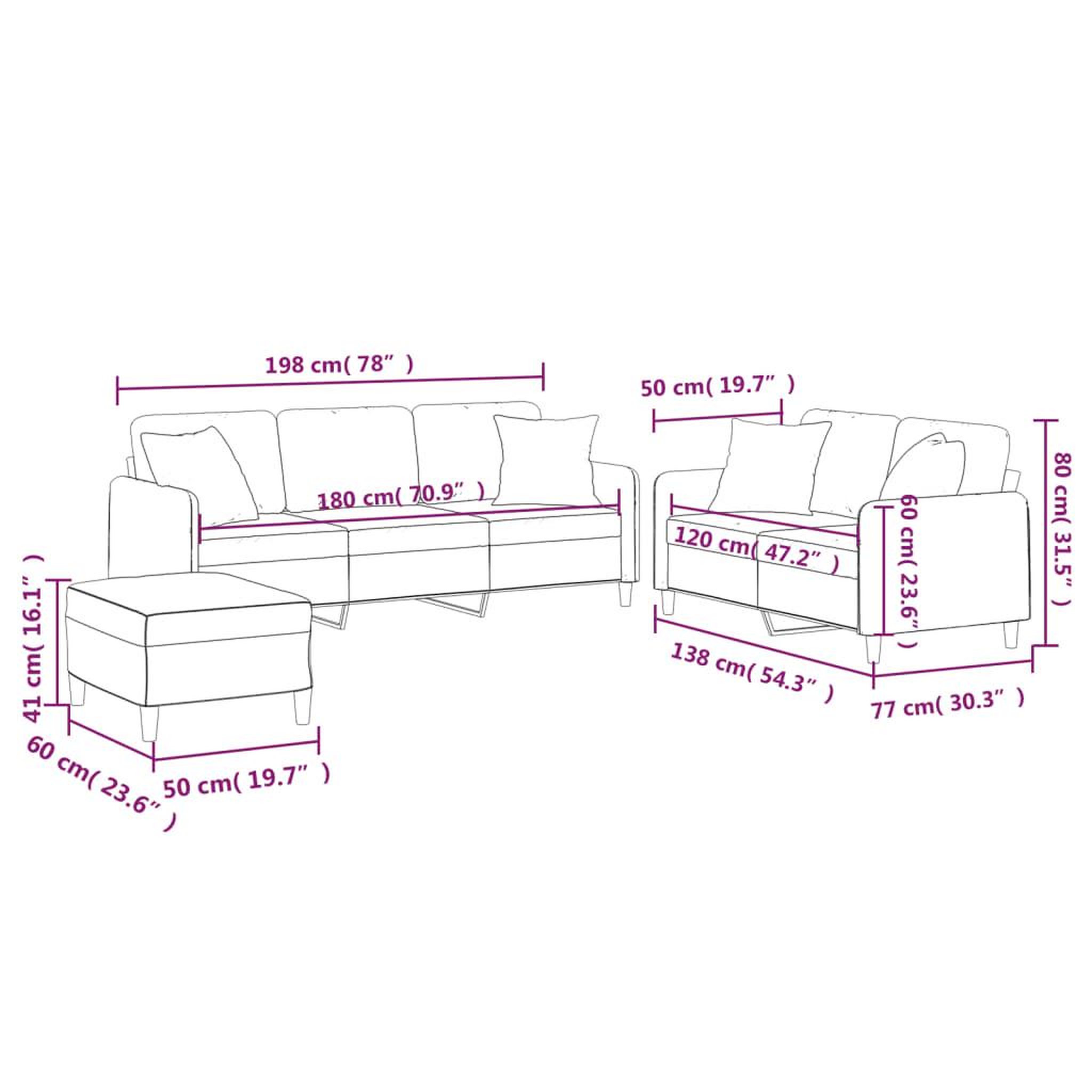 Voir la diapositive 6 : VIDAXL Ensemble de canapes 3 pcs coussins gris clair tissu