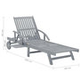 Voir la diapositive 6 : VIDAXL Chaise longue de jardin avec coussin Bois d'acacia solide