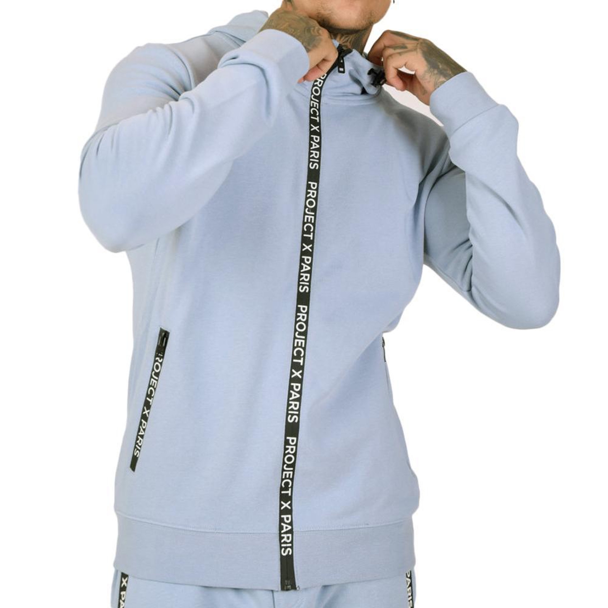 Project X Veste Zippé à Capuche  Homme Project X Paris Basic Zip. Coloris disponibles : Bleu