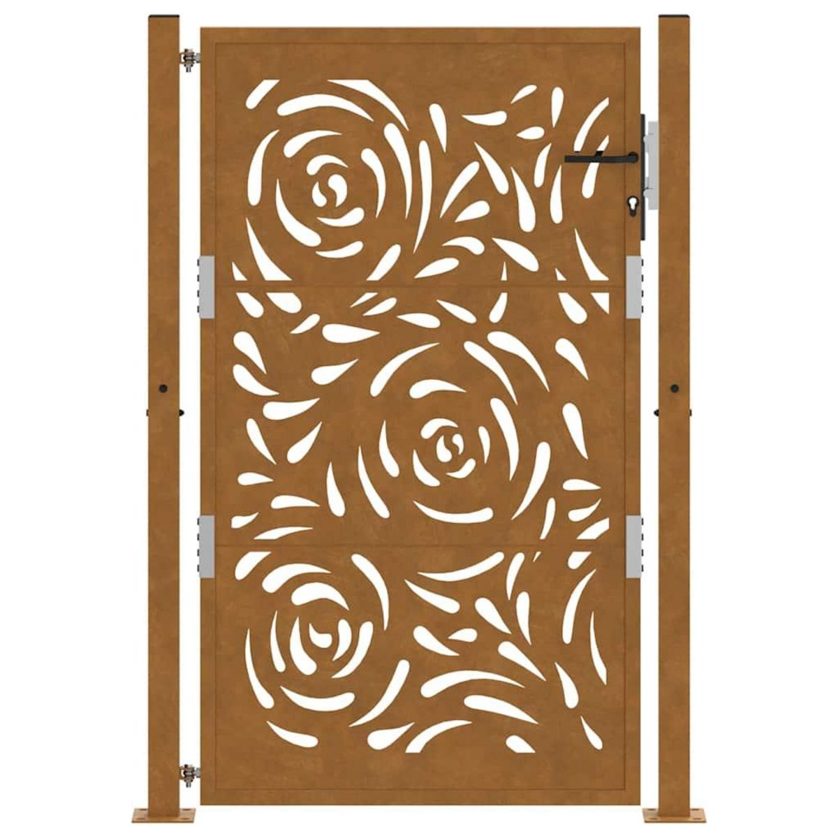 VIDAXL Porte de jardin acier resistant aux intemperies design flamme