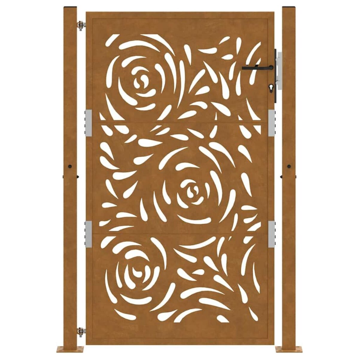 VIDAXL Porte de jardin acier resistant aux intemperies design flamme