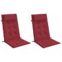 Voir la diapositive 3 : VIDAXL Coussins de chaise a dossier haut lot de 2 rouge bordeaux