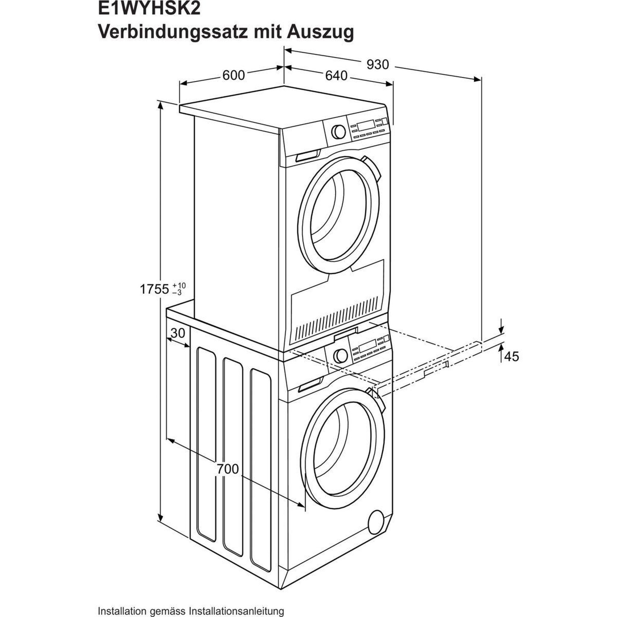 Voir la diapositive 4 : ELECTROLUX Kit de superposition de superposition avec étagère amovible